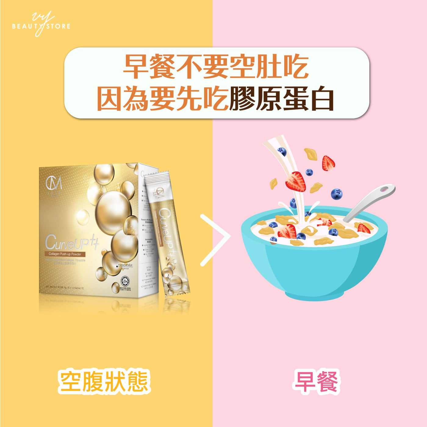早餐不要空肚吃,因为要先吃胶原蛋白!